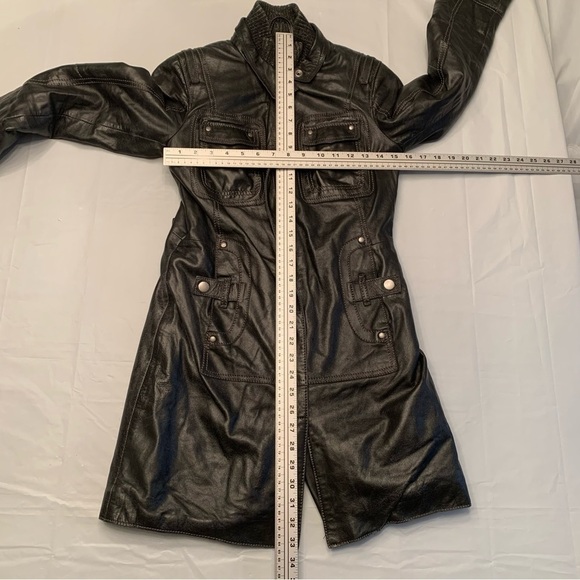 🌟HOST PICK🌟Danier Woman’s Genuine  Black Leather Jacket Full Zip Size 3XS - Picture 9 of 11